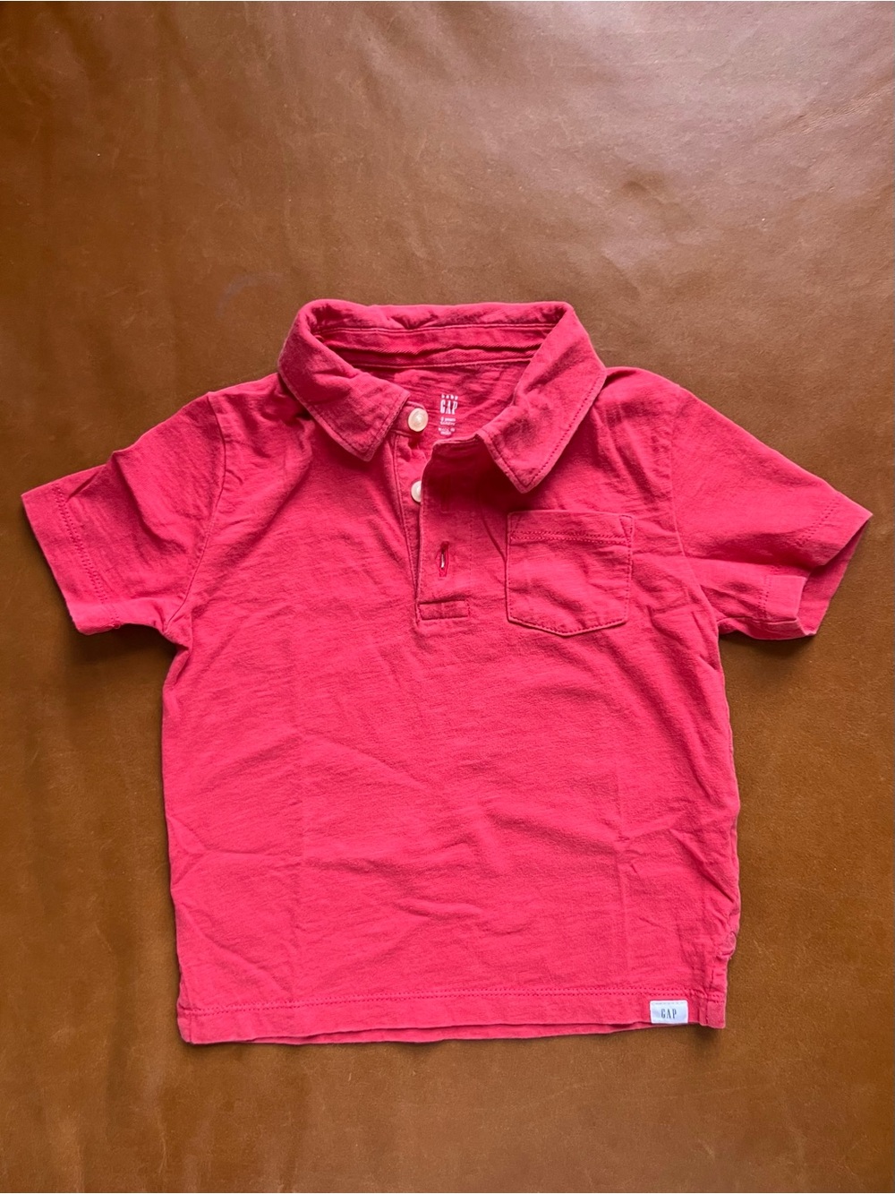 GAP Kids Red 100% Cotton Soft Polo, 3T